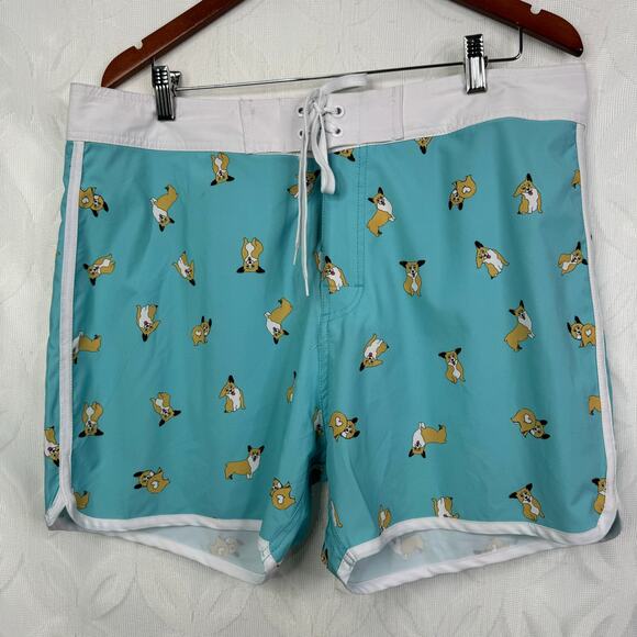 Midnight Hour Hot Topic Corgi Print Swim Trunks Size 36 Men's NWT - Picture 4 of 10